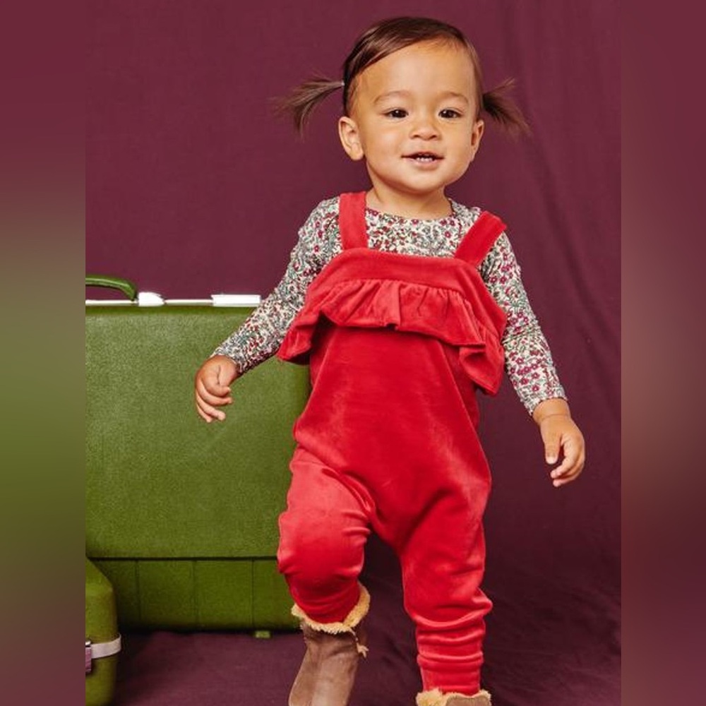 Red Ruffled Kids One Piece